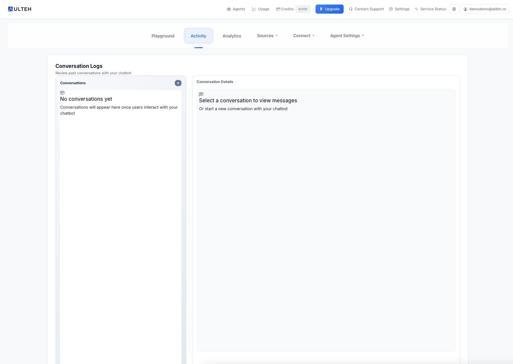 Aktivitets- och konversationsloggar